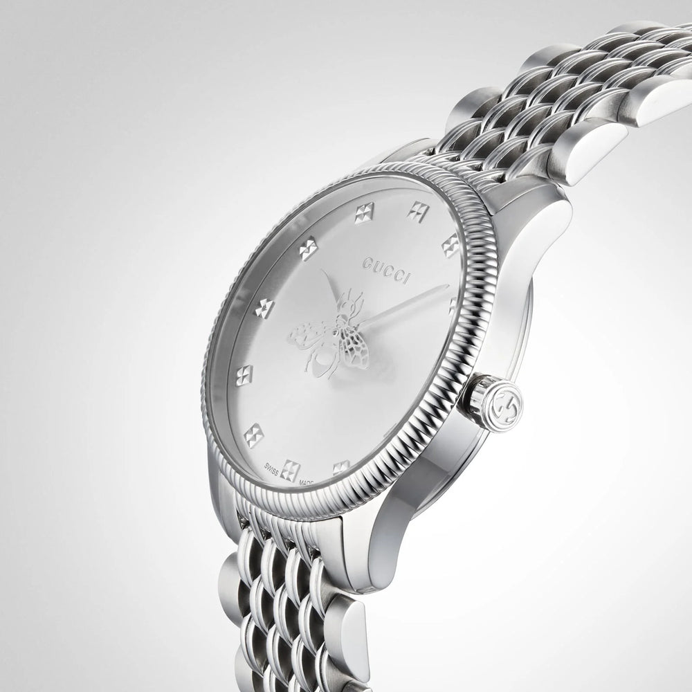 Gucci Women's Silver Stainless Steel Watch, Silver Dial | Ya1265019 by i-watch