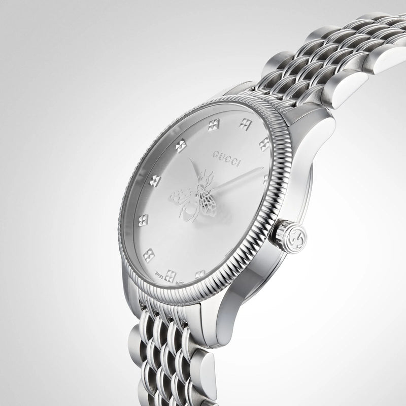 Gucci Women's Silver Stainless Steel Watch, Silver Dial | Ya1265019 by i-watch