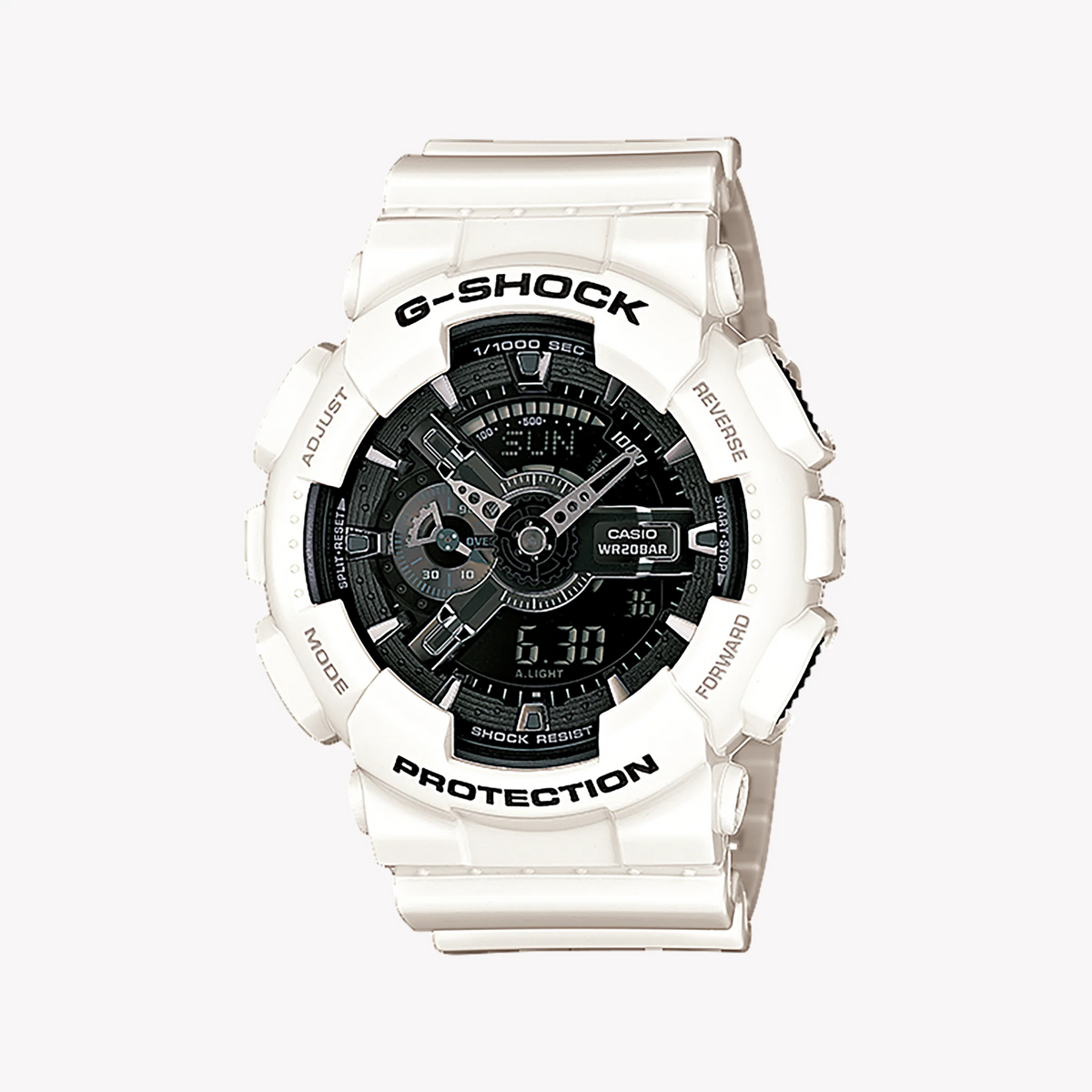 G-Shock Men's White Resin Watch, Digital Dial | Ga-110gw-7adr by i-watch