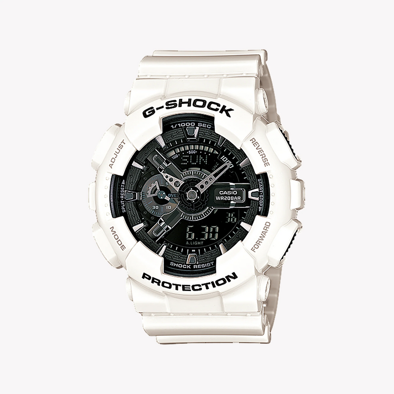 G-Shock Men's White Resin Watch, Digital Dial | Ga-110gw-7adr by i-watch