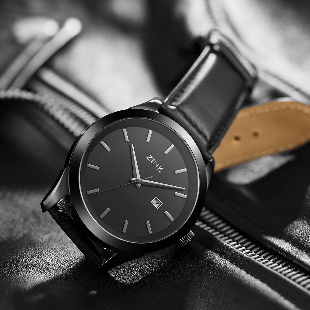 Zink Zk133g1ls-226 Elegant Black Leather Men's Watch - Timeless Craftsmanship & Style by i-watch