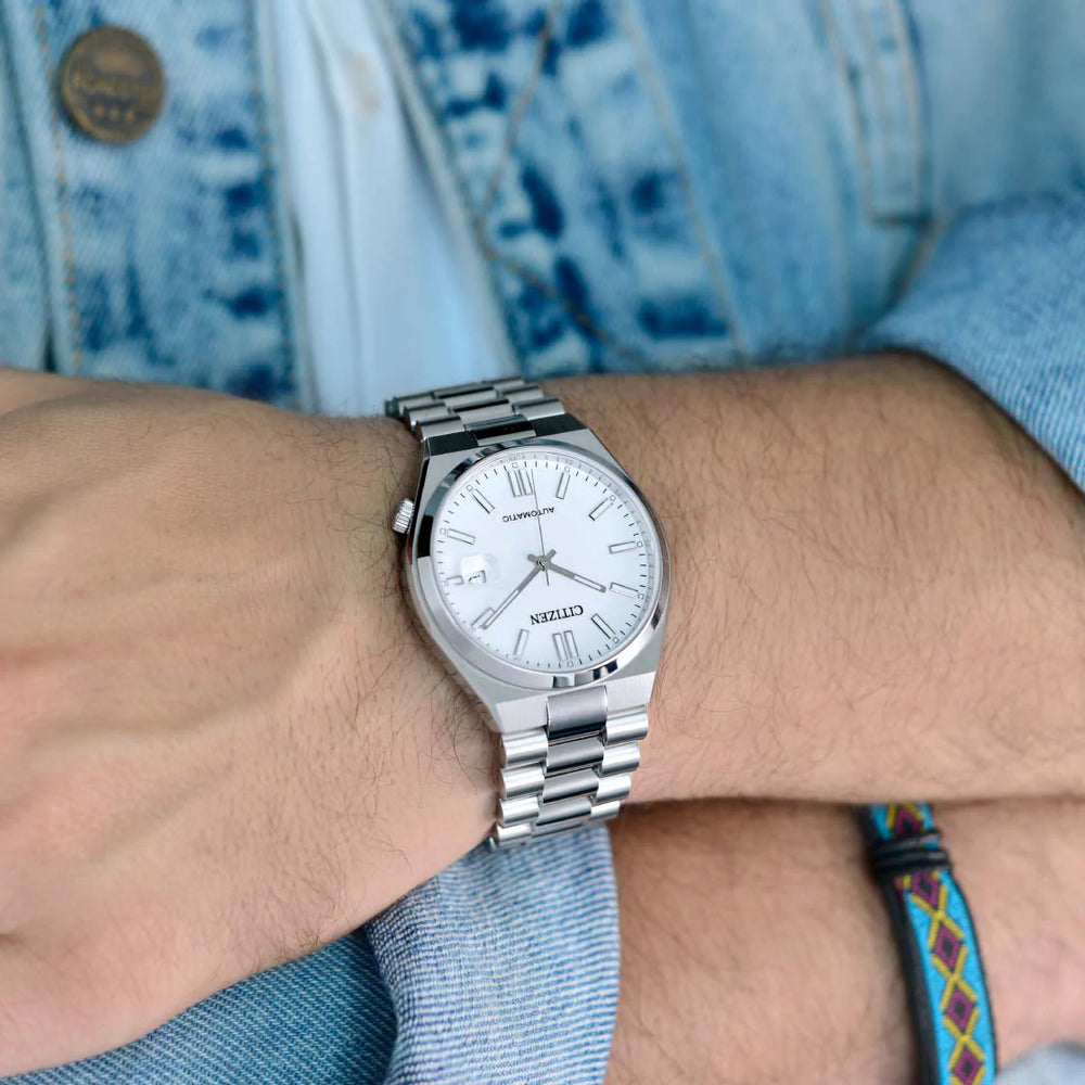 Citizen Men's Silver Stainless Steel Watch, White Dial | Nj0150-81a by i-watch