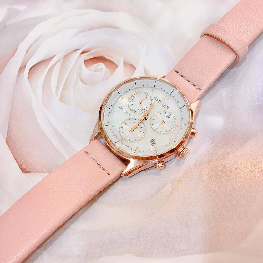 Citizen Fb1443-08a Elegant Timekeeper - Stylish Eco-Drive Women's Watch With White Dial & Brown Leather Band by i-watch