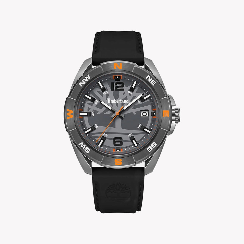 Timberland Men's Gray Stainless Steel, Black Leather | Tdwgn2202104 by i-watch