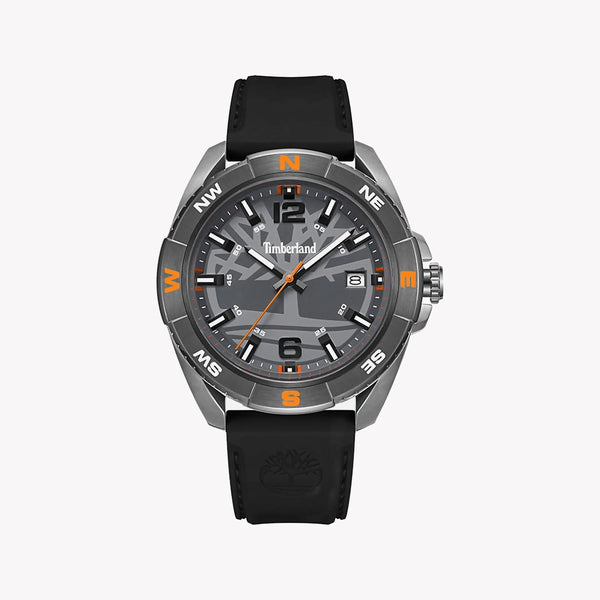 Timberland Men's Gray Stainless Steel, Black Leather | Tdwgn2202104 by i-watch