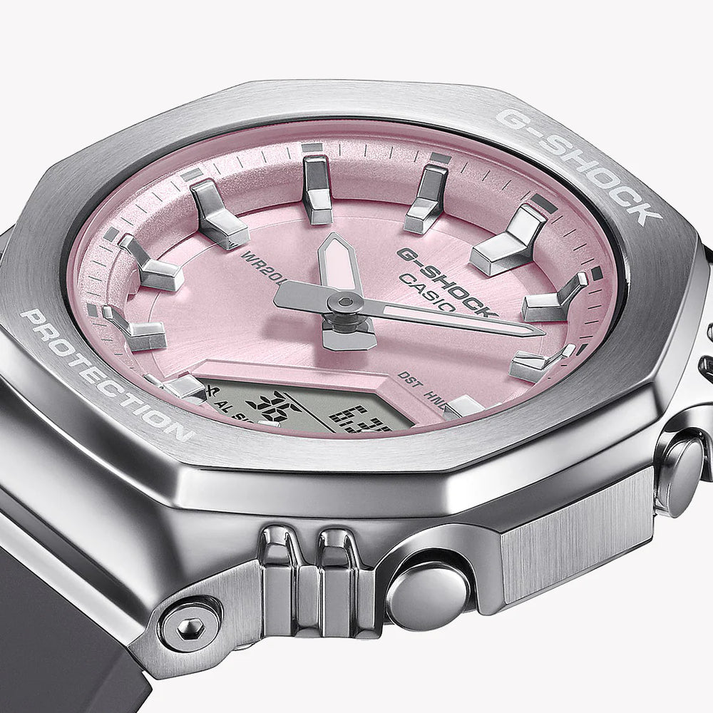 G-Shock Women's Pink Dial Watch, Stainless Steel | Gm-S2110-4aer by i-watch