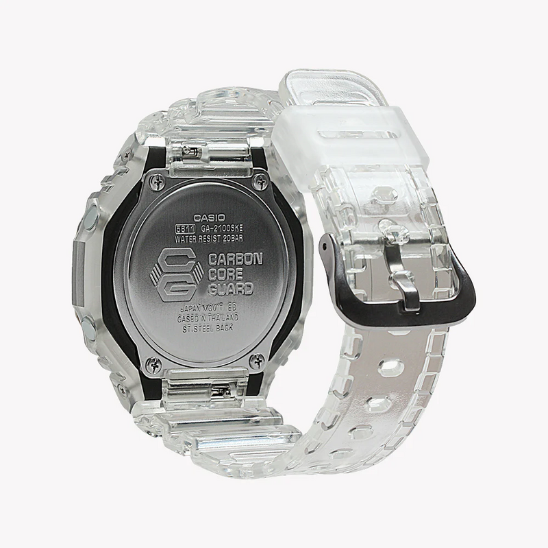 G-Shock Men's White Resin Watch, Transparent Case | Ga-2100ske-7adr by i-watch