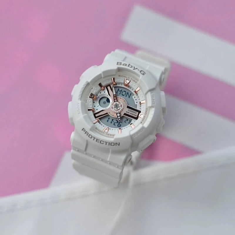Baby-G Bga-250-7a3 Gleaming White - Elegant Sporty Digital Women's Watch With Water Resistance & Versatile Functions by i-watch
