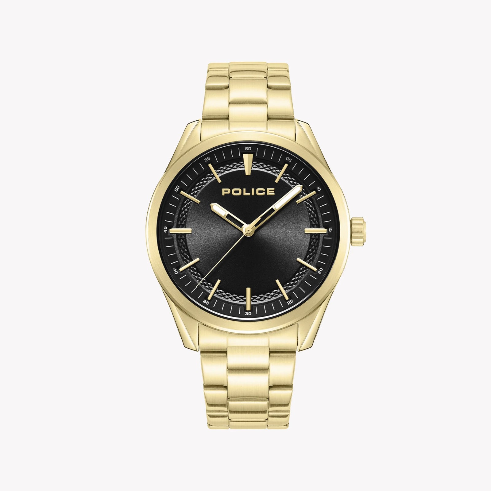 Police Men's Gold Stainless Steel Watch, Black Dial | Pewjg0018202 by i-watch