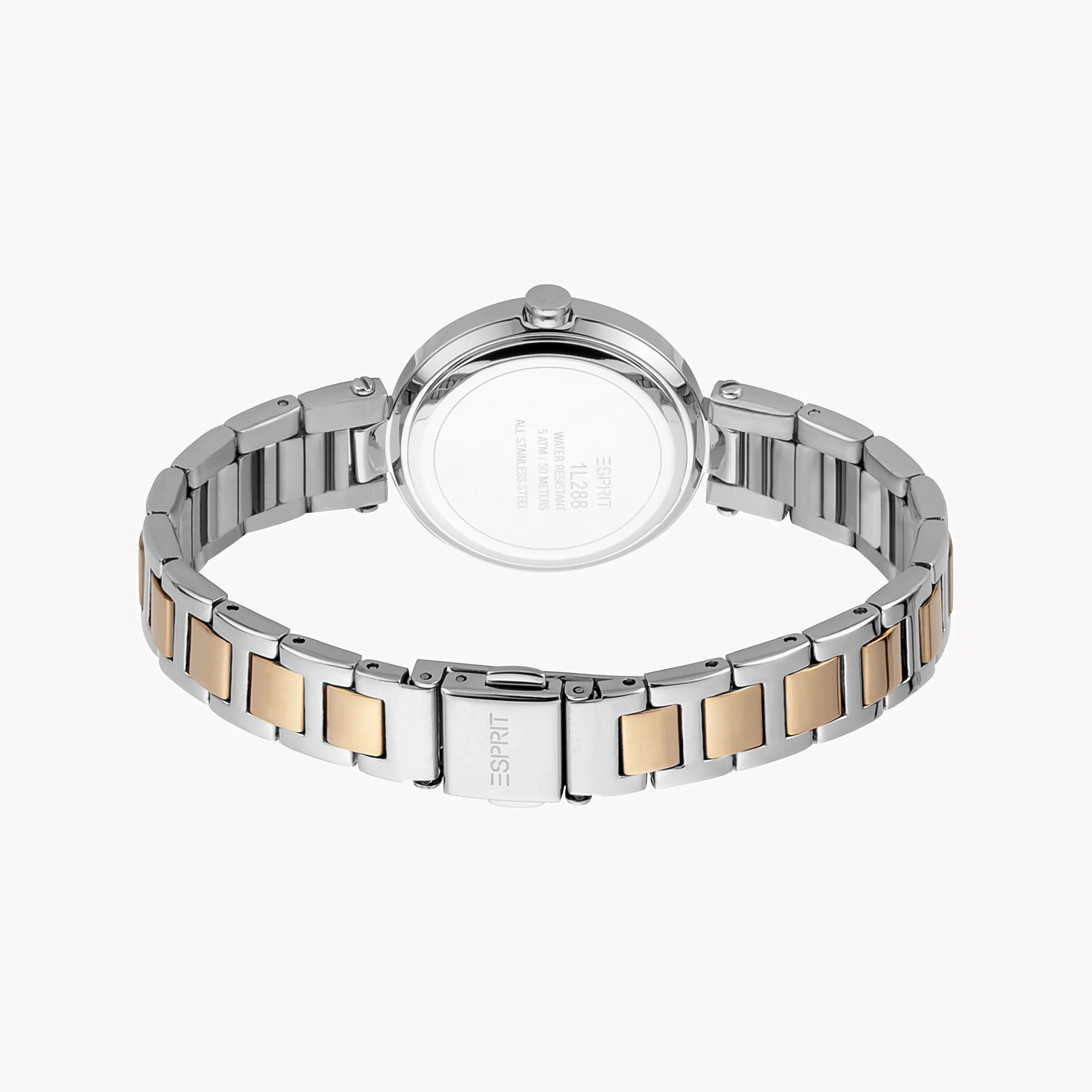 ESPRIT Women's Watch with Silver Stainless Steel Case and Silver & Rose Gold Stainless Steel Band