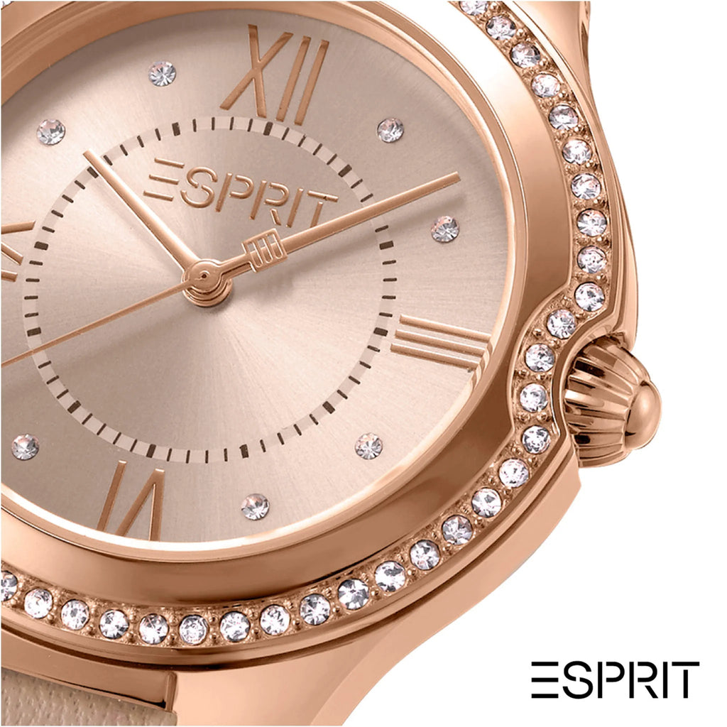 ESPRIT Women's Watch with Rose Gold Stainless Steel Case and Pink Leather Band-i-Watch-4