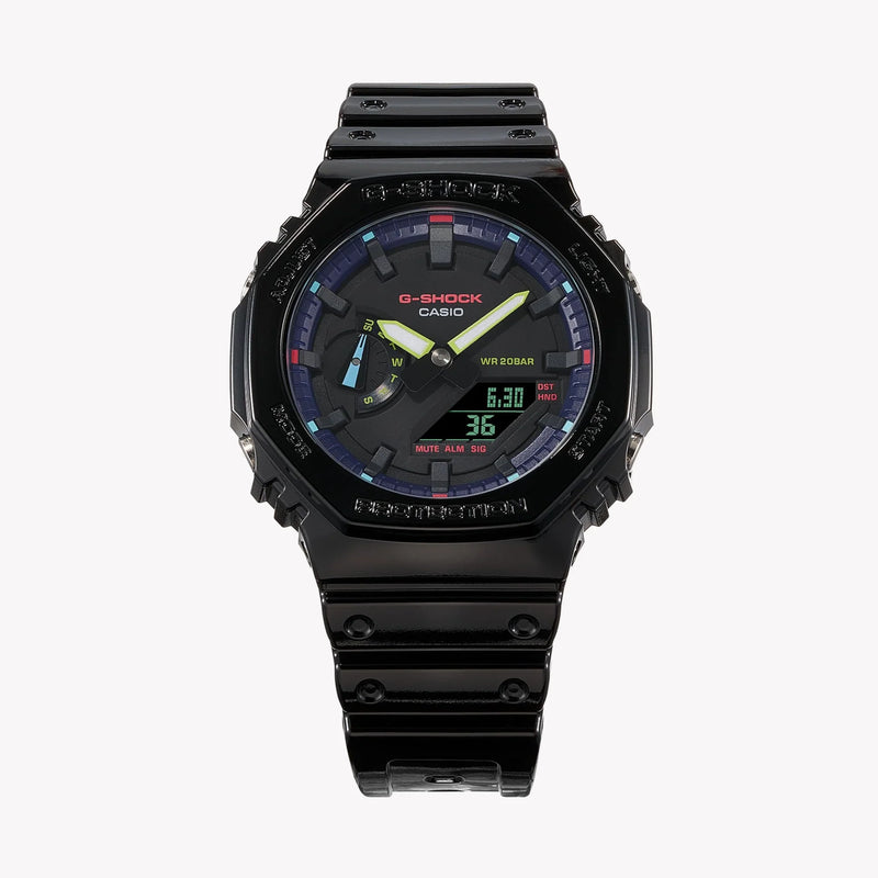 G-Shock Men's Black Resin Watch, Digital Dial | Ga-2100rgb-1adr by i-watch
