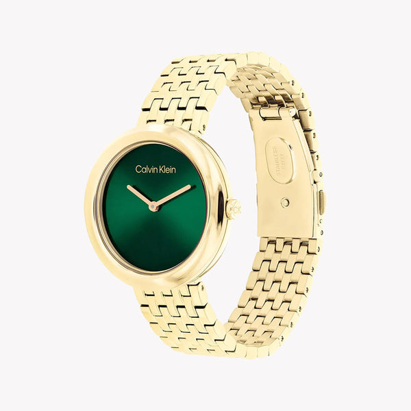 Ck Calvin Klein Women's Gold Watch, Green Dial | Ck1l123m0045 by i-watch