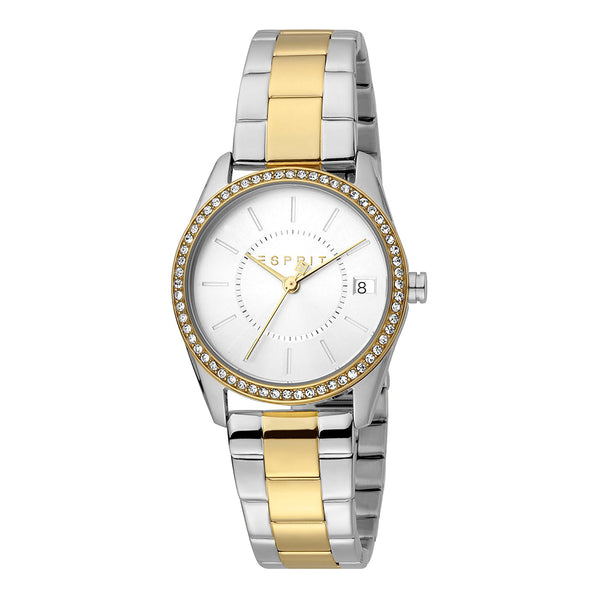 Esprit Women's Silver & Gold Stainless Steel Watch, Silver Dial | Es1l123m0045 by i-watch