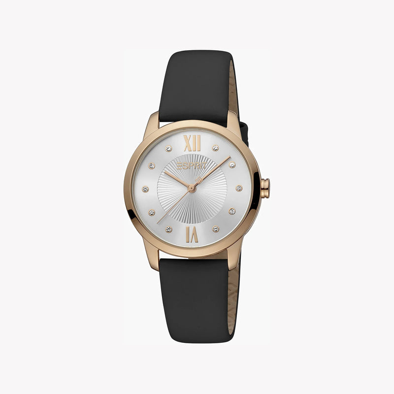 Esprit Women's Black Leather Watch, Silver Dial | Es1l167m0035 by i-watch