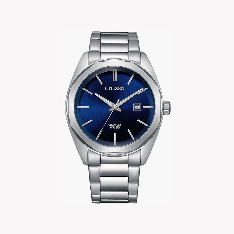 Citizen Men's Silver Stainless Steel Watch, Blue Dial | Bi5110-54l by i-watch