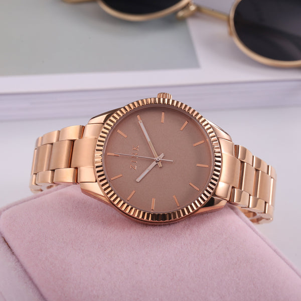Zink Women's Watch With Rose Gold Stainless Steel Case And Rose Gold Stainless Steel Band by i-watch