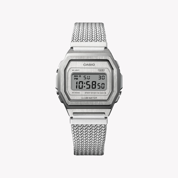 Casio Men's Silver Stainless Steel Watch, Digital Display | A1000ma-7ef by i-watch
