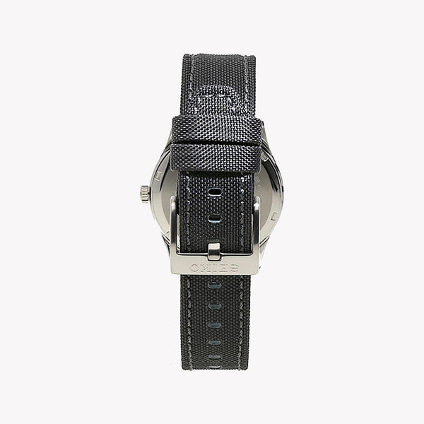 Seiko Men's Grey Stainless Steel Watch, Black Leather | Sur543p1 by i-watch