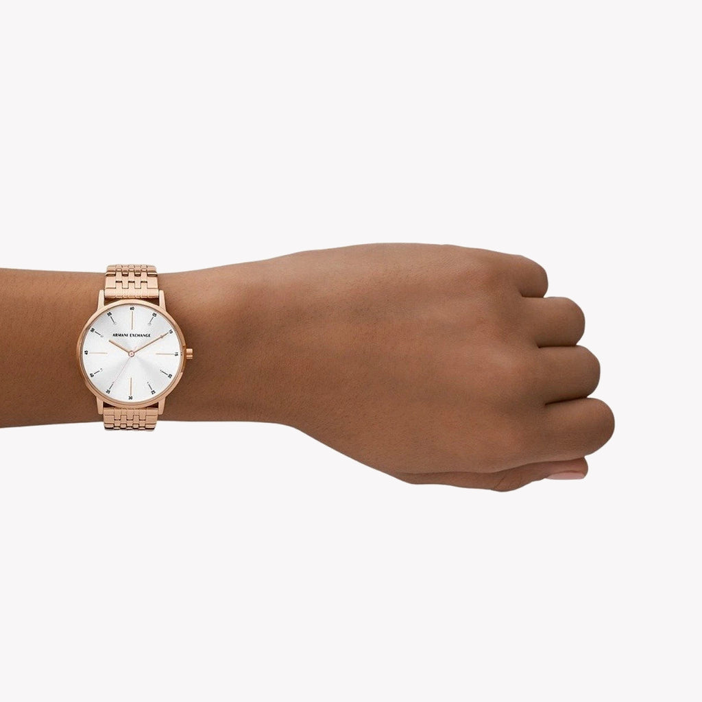 ARMANI EXCHANGE AX7145SET - ROSE GOLD ELEGANCE - WOMEN'S TIMEPIECE WITH WHITE DIAL & STAINLESS STEEL BAND-i-Watch-4