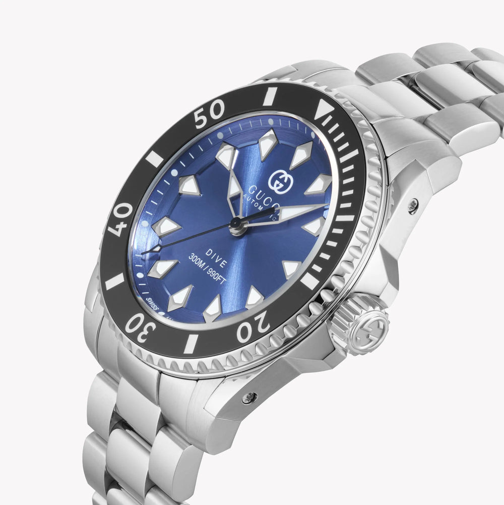 Gucci Men's Silver Watch, Blue Dial | Ya136362 by i-watch