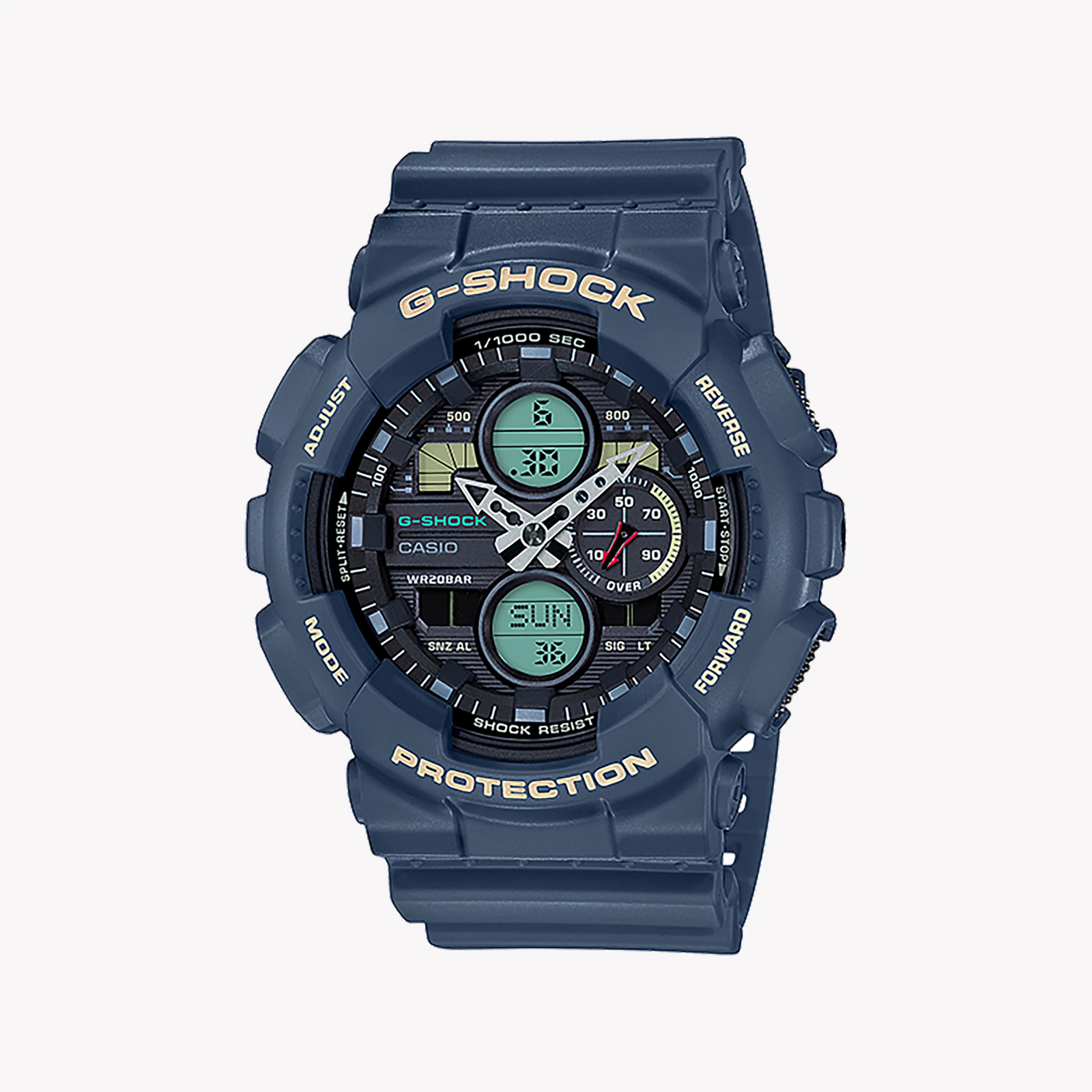 Casio G-Shock Ga-140-2adr Bold Blue - Rugged Sporty Men's Watch With 200m Water Resistance And Digital Precision by i-watch