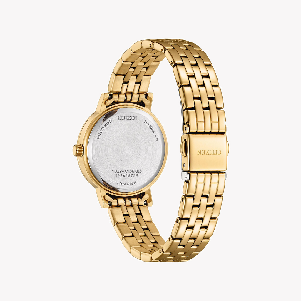 CITIZEN EL3103-57D RADIANT CHARM - GOLDEN ELEGANCE WITH PEARL DIAL & SPARKLING CRYSTALS Women's Watch-i-Watch-2
