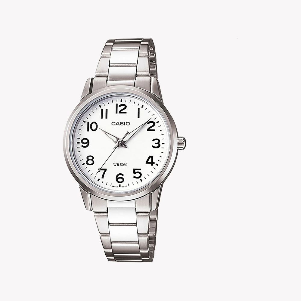 Casio Men's Stainless Steel Watch, Silver & White Dial | Mtp-1303pd-7bvdf by i-watch