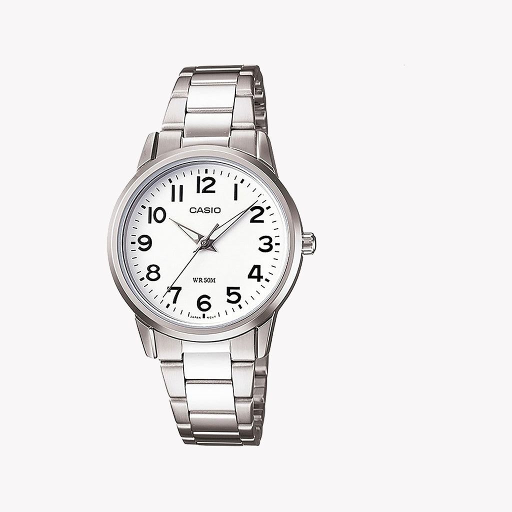 CASIO MTP-1303PD-7BVDF - TIMELESS ELEGANCE SERIES Men's Stainless Steel Watch with White Dial