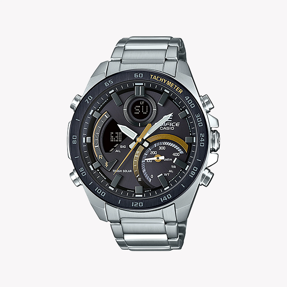 Casio Edifice Ecb-900db-1cdr - Sporty Elegance With Bluetooth Connectivity Men's Watch In Silver Stainless Steel by i-watch