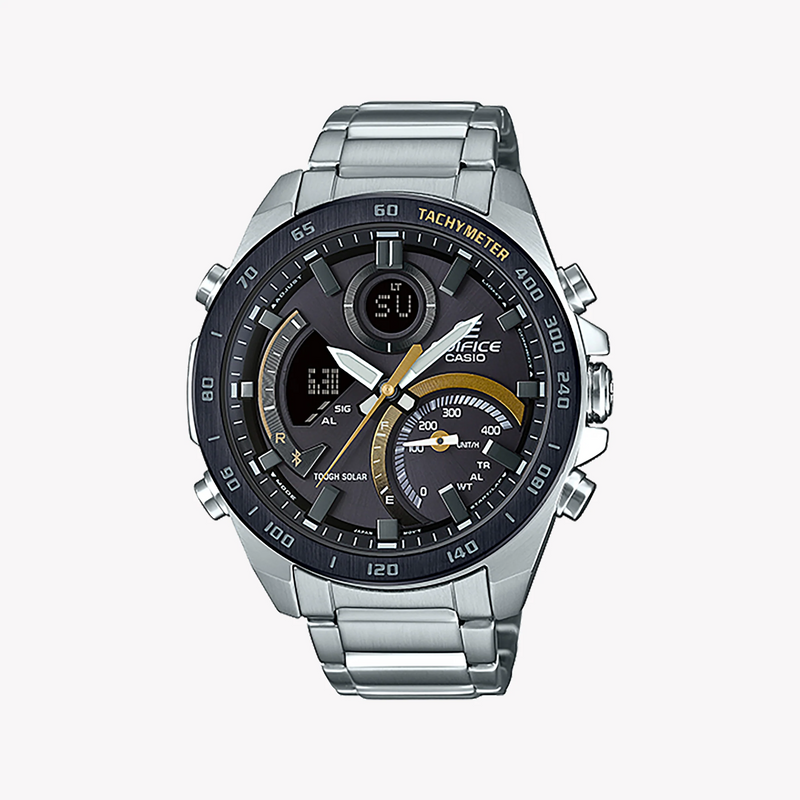 Casio Edifice Ecb-900db-1cdr - Sporty Elegance With Bluetooth Connectivity Men's Watch In Silver Stainless Steel by i-watch