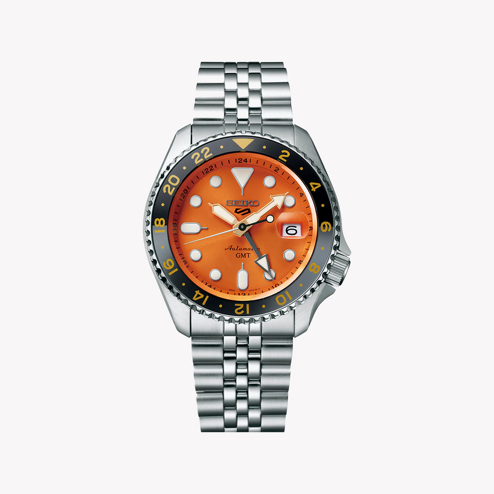 Seiko Men's Black Stainless Steel, Orange Dial | Ssk005k1 by i-watch