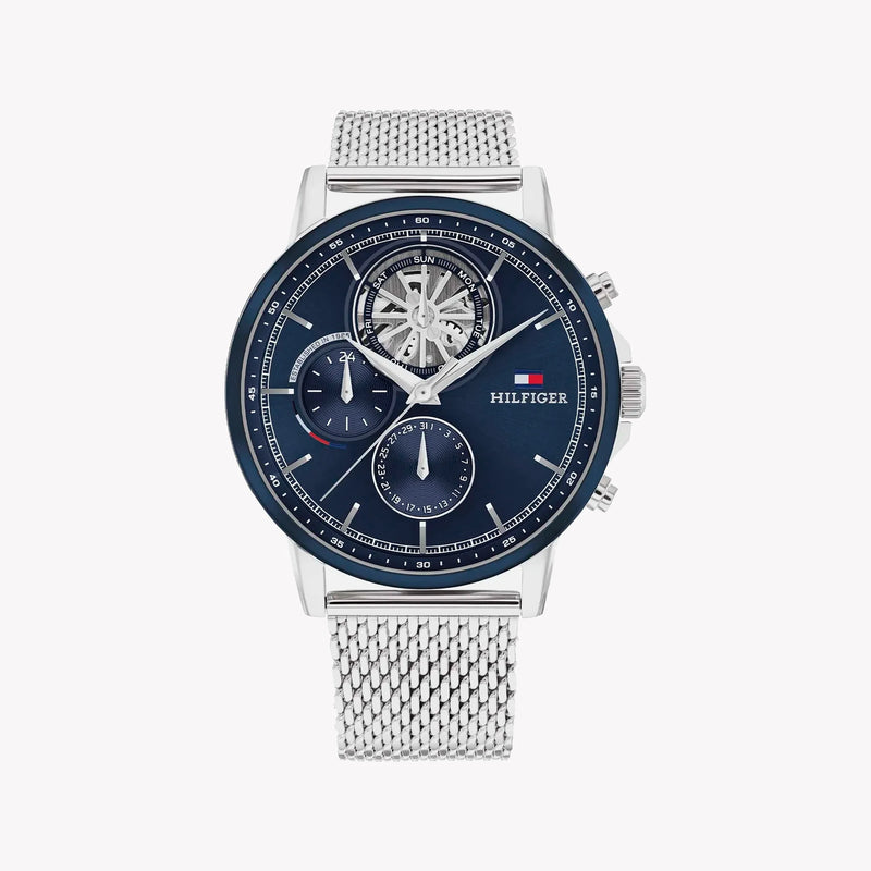 Tommy Hilfiger Men's Silver Stainless Steel Watch, Blue Dial | 1692154 by i-watch