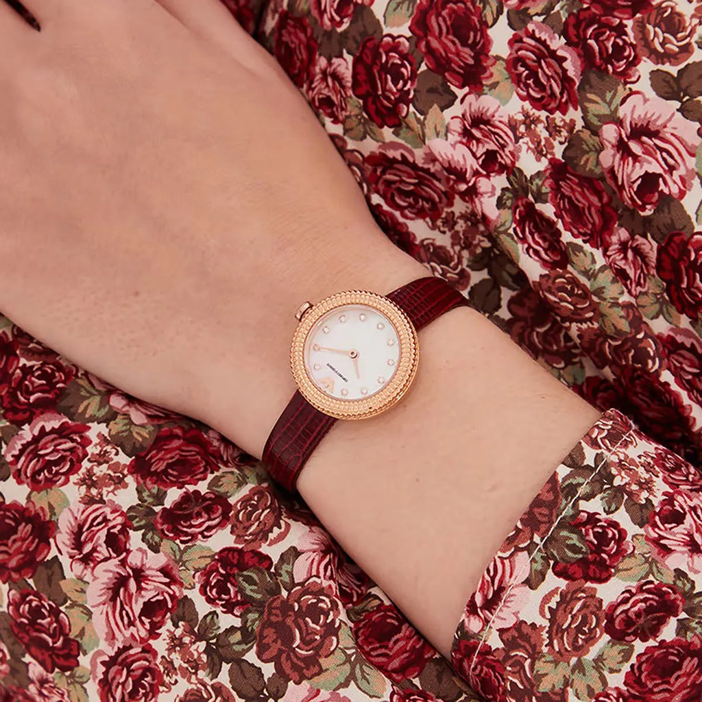 Emporio Armani AR11417 Women's Rose Gold Red Leather Watch-i-Watch-4