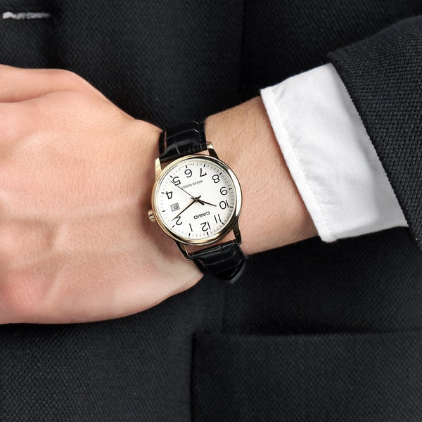 MTP-V002GL-7B2UDF - TIMELESS ELEGANCE - CLASSIC MEN'S WATCH WITH LEATHER STRAP & WATER RESISTANCE-i-Watch-3