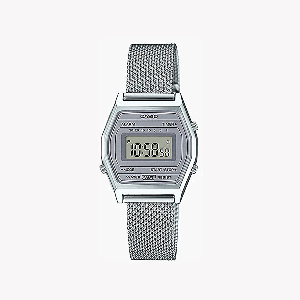 CASIO LA690WEM-7DF ELEGANT ADVENTURIST - CLASSIC SILVER DIGITAL WOMEN'S WATCH with stainless steel band and versatile features