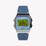 Timex 80 Silver Tone Blue lens and Resin Strap TW2W43900 Unisex Watch