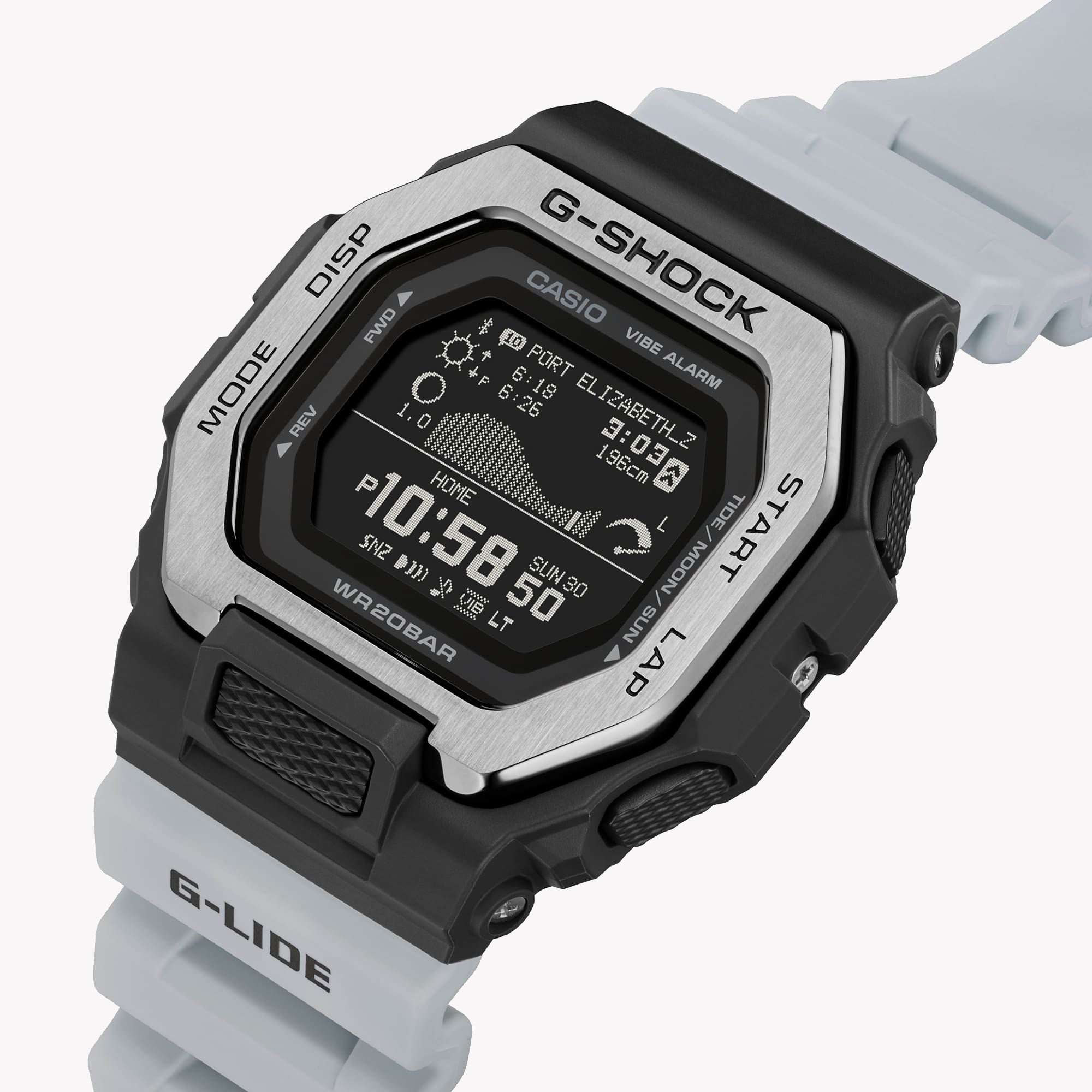 CASIO G-SHOCK GBX-100TT-8DR ELEMENTAL ADVENTURER - MEN'S WATCH WITH BLACK STAINLESS STEEL CASE AND WHITE BAND