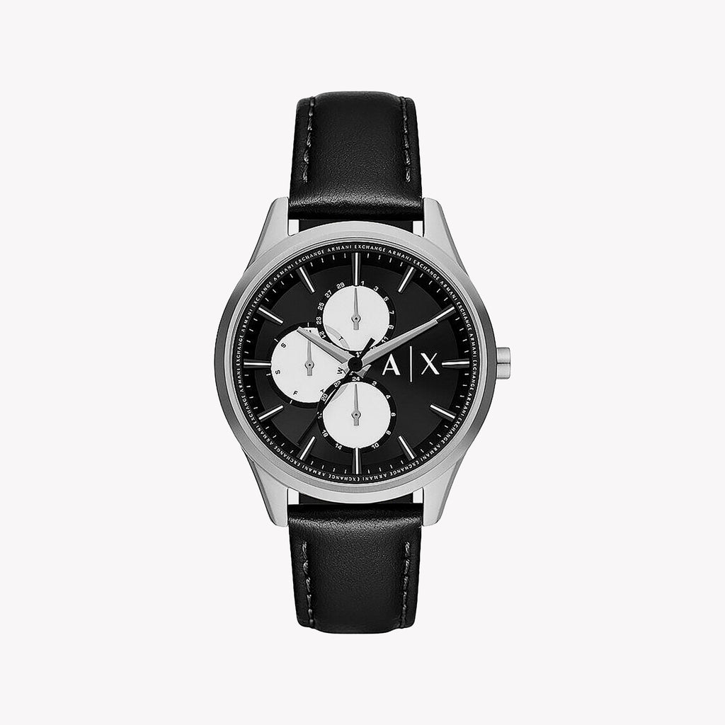 ARANI EXCHANGE AX1872 - BOLD SOPHISTICATION MEN'S WATCH WITH BLACK DIAL & LEATHER BAND
