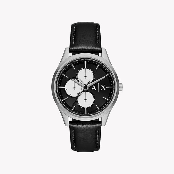 ARANI EXCHANGE AX1872 - BOLD SOPHISTICATION MEN'S WATCH WITH BLACK DIAL & LEATHER BAND