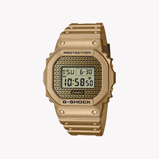 CASIO G-SHOCK DWE-5600HG-1 L'ORIGINE - CHAÎNE EN OR Edt Limité. Montre pour hommes