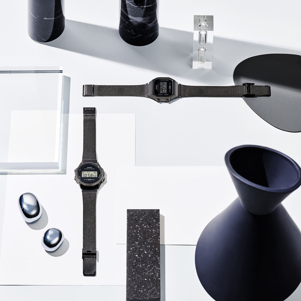 CASIO A168WEMB-1B DYNAMIC SPORTY DIGITAL - ULTIMATE FUNCTIONALITY & STYLE Unisex Watch with black ion-plated band and vibrant illumination-i-Watch-3