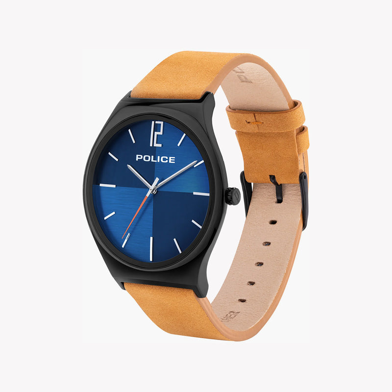 Police Men's Black Stainless Steel Watch, Brown Leather | Pl-15918jsb_03 by i-watch
