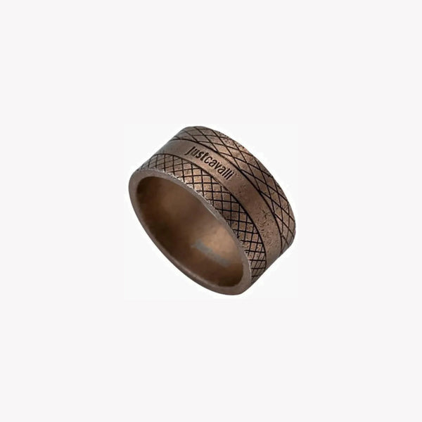 Just Cavalli Men's Tungsten Ring, Black/Rose Gold | Jcrg50020210
