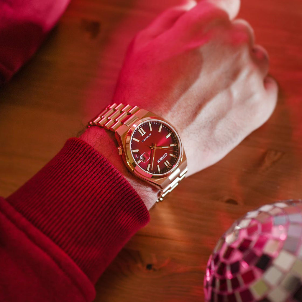 CITIZEN NJ0153-82X - BOLD DISTINCTION AUTOMATIC TIMEPIECE FOR MEN - STRIKING RED DIAL & GOLD CASE-i-Watch-5