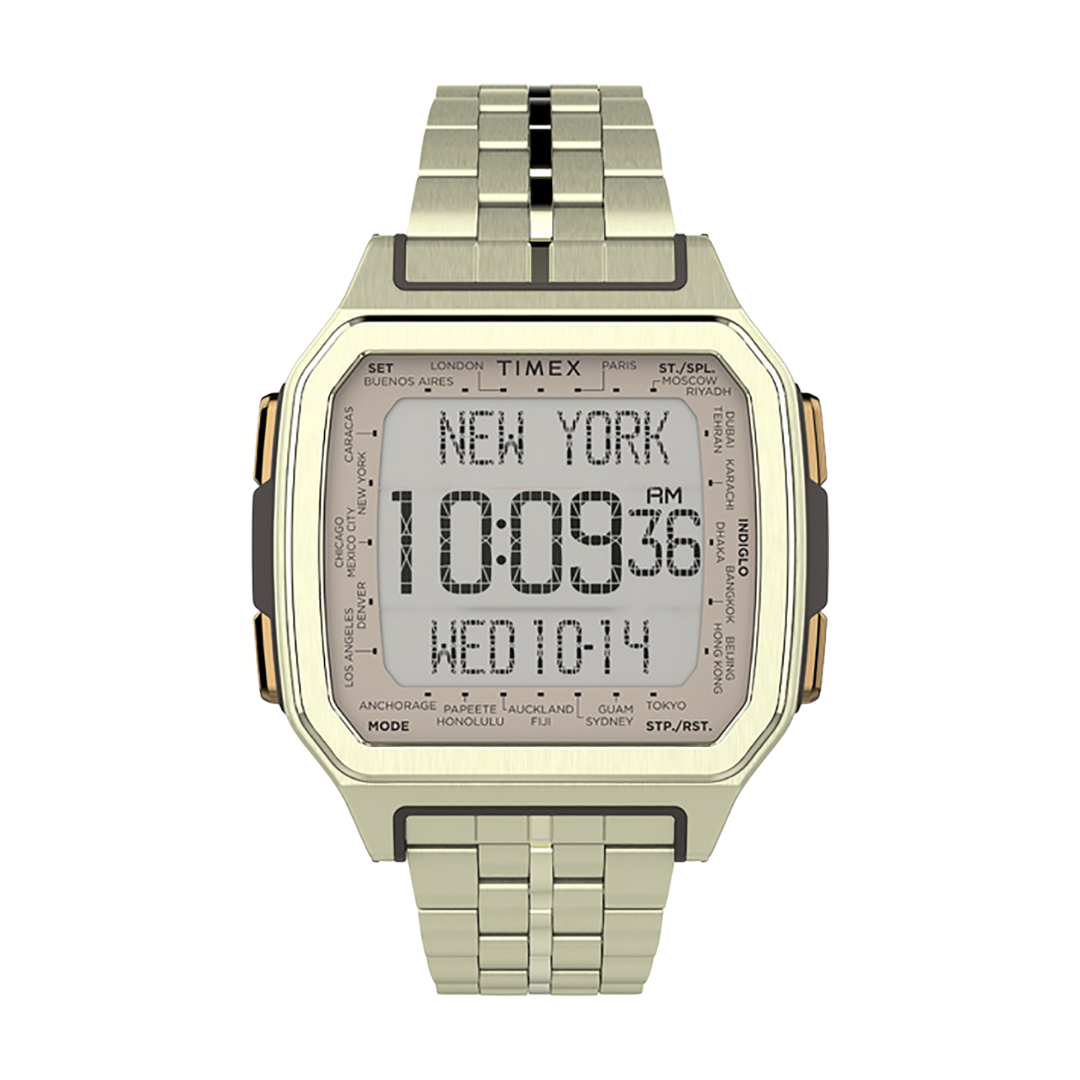 TIMEX Digital Command Urban Men's Watch - Gold Resin & Stainless Steel Style