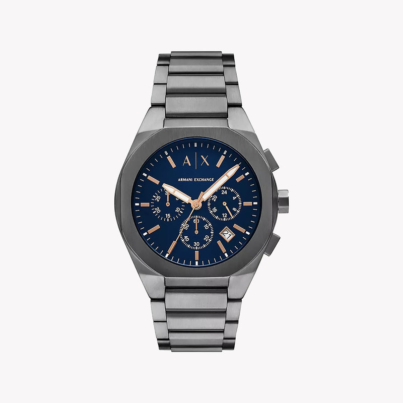 A|X Armani Exchange Men's Grey Stainless Steel, Blue Dial | Ax4182 by i-watch