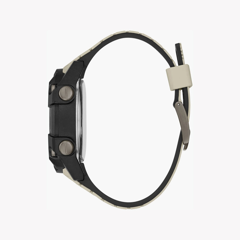 Guess Men's Black Stainless Steel, Beige Silicone | Gw0342g2 by i-watch