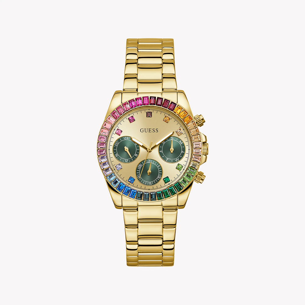 Guess Women's Gold Stainless Steel Watch, Gold Dial | Gw0690l4 by i-watch