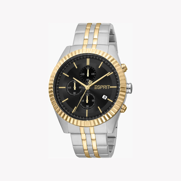 Esprit Men's Silver & Gold Watch, Black Dial | Es1g204m0045 by i-watch